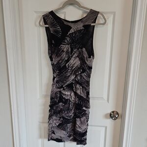 BCBGMaxAzria Black and Grey Sheath Mini Dress Sz M